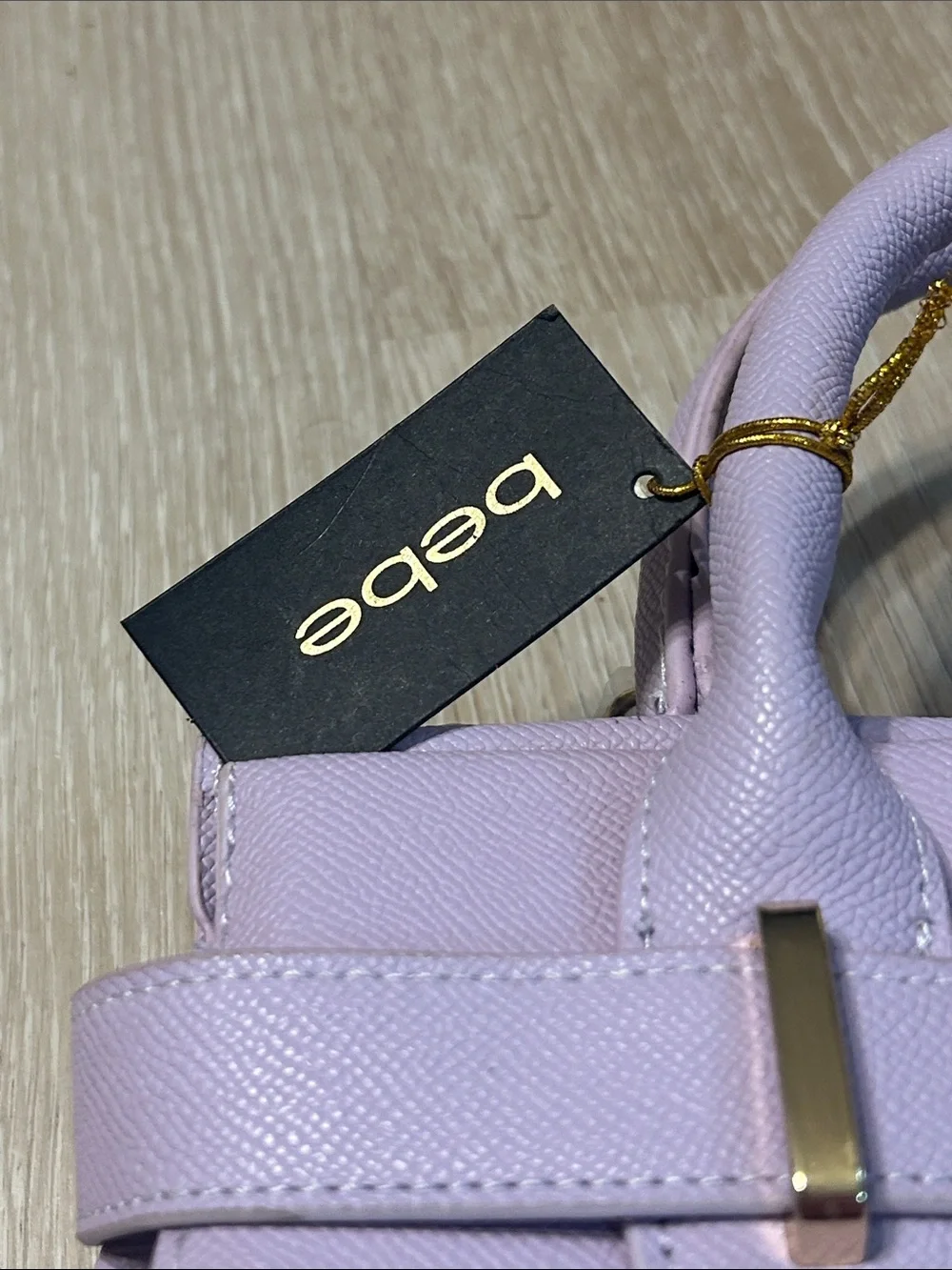 Bebe Los Angeles NWT Evie Satchel Lilac Purple Small Handbag Crossbody Strap - Picture 2 of 8